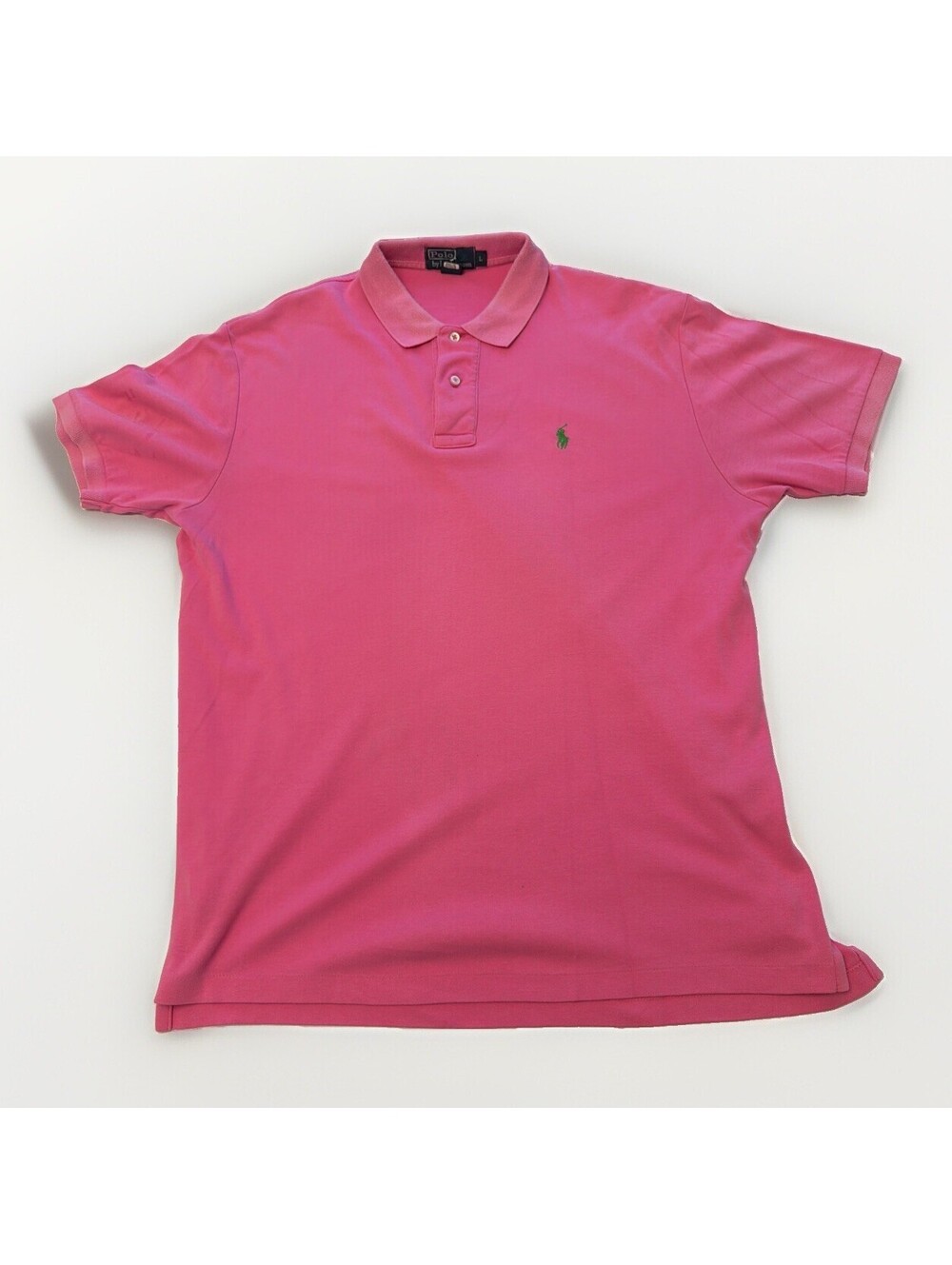 Vintage Polo Ralph Lauren Polo Shirt Men’s L Pink Short Sleeve Green Horse
